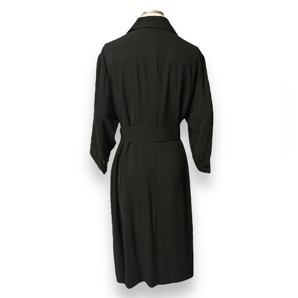 TAHARI ASL Black Collared Faux Wrap Dress with Belt - Picture 3 of 9